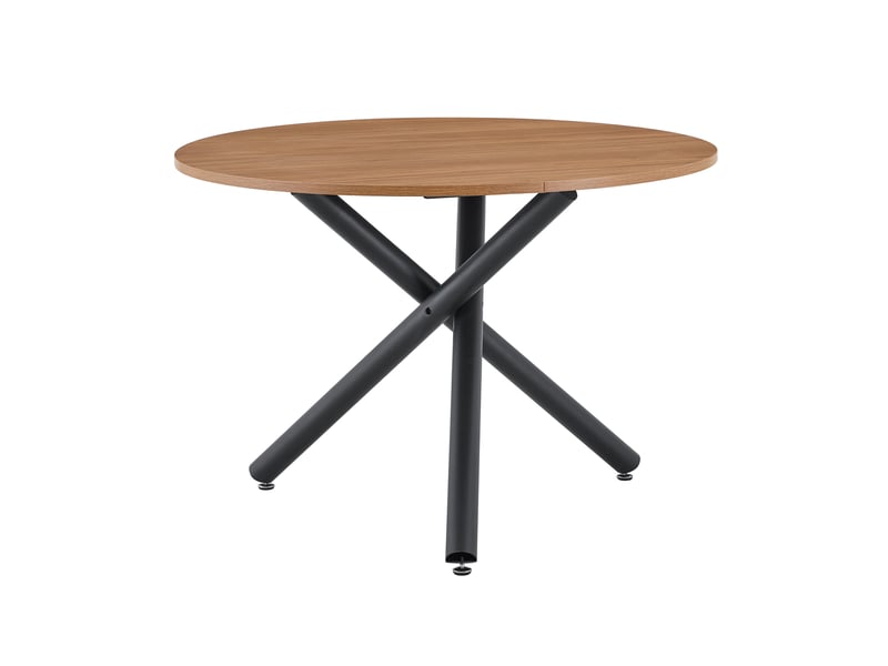  Table d'appoint ronde 110 x 110 cm en mdf et métal noir  - Conforama R