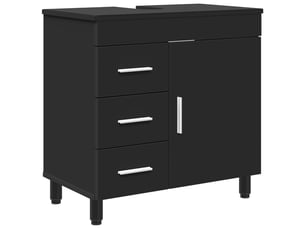 Unité de vanité de salle de bain, meuble de rangement noir 60x35x60 cm shl4174