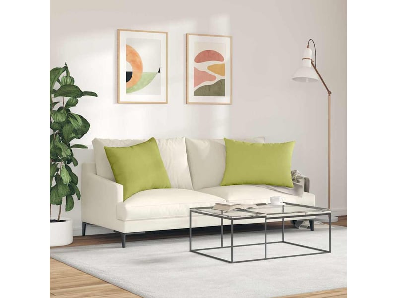  Lot de 2 coussins de canapé, coussins décoratifs tissu vert clair 70 x 50 cm cf58979  - Conforama D