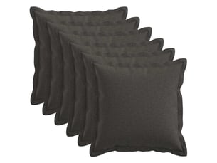 Lot de 6 coussins, coussins décoratifs houten gris foncé lin synthétique cf56549