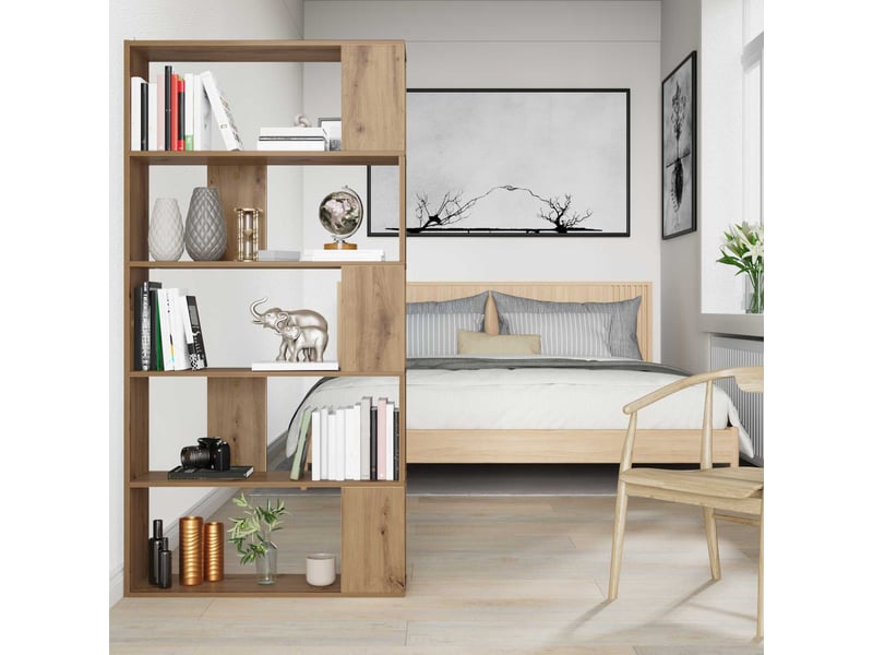 Bibliothèque, armoire à livres 80 x 24 x 159 cm bois d'ingénierie chêne artisanal - Conforama D