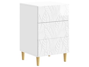 Vidaxl table de chevet blanc brillant 3 tiroirs rangement table de nuit 43x41x66,5cm chambre à coucher