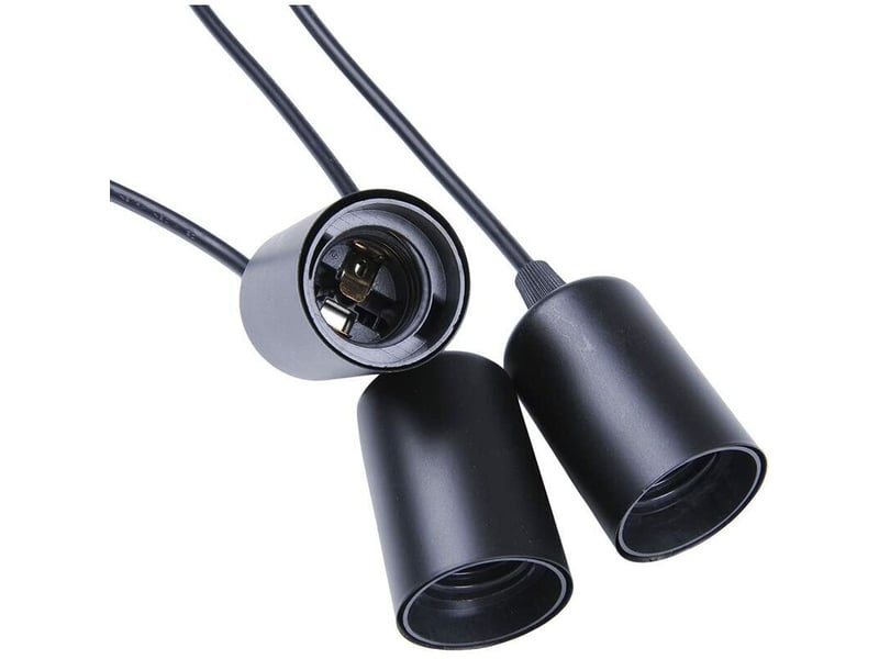 Éclairage suspendu edison 2mètres réglable plafonnier araignée métal fil cage pendentif lustre moderne industriel (ampoule non inclus) (3 bras)  - Conforama E