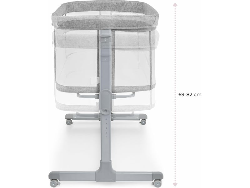 Lit bébé cododo 3 en 1, lit parapluie pliable jusqu'à 9 kg, réglage hauteur 7 niveaux, 4 roues, paroi latérale amovible, lit d'appoint peut s'incline - Conforama E
