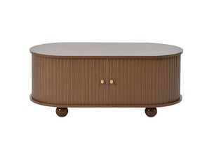 Table basse ovale coloris bois foncé <strong>BEAUNIV</strong> <strong></strong> - 50 cmx100 cm