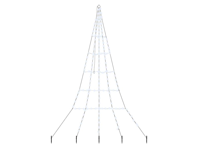  Arbre de noël, sapin de noël led avec piquets au sol blanc froid 306 cm métal  - Conforama A