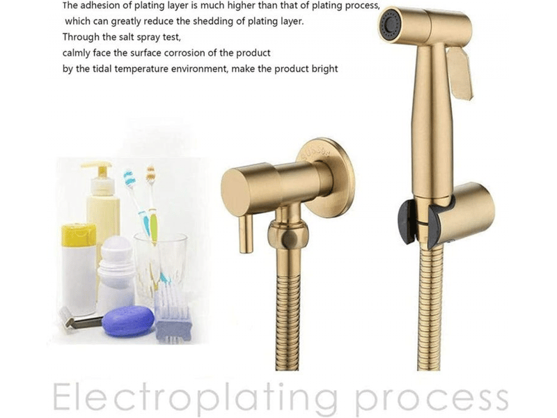  Pulvérisateur de toilette acier inoxydable pour bidet &amp; wc kit complet  - Conforama D