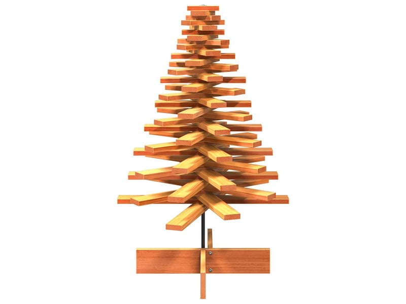  Arbre de noël, sapin de noël en bois pour décoration 100 cm bois de pin massif  - Conforama C