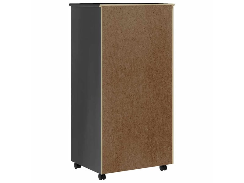  Armoire de rangement roulante avec tiroirs moss gris bois de pin solide shl1674  - Conforama E