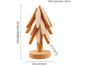 Dessous de plat de cuisine en bois, de pliable en forme d'arbre, de en bois pour casseroles et poêles chaudes, coussinets pliables résistants à la en