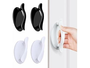 Pack de 4 poignées adhésives blanches et noires, tirants pour fenêtres, portes coulissantes et accessoires de réfrigérateur