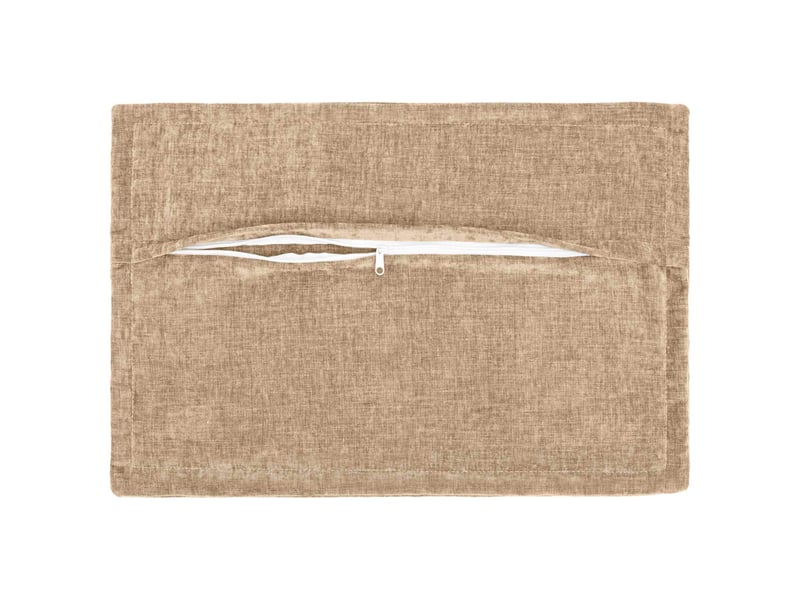 Lot de 6 housses de coussin houten taupe 50 x 80 cm tissu chenille cf49864 - Conforama D