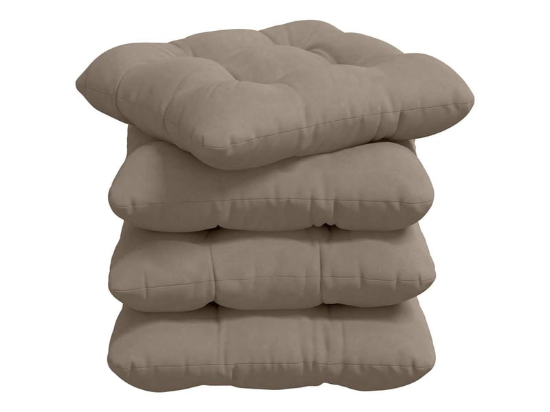  Lot de 4 coussins de siège, coussins décoratifs tissu en microfibre taupe 40 x 40 cm cf59975  - Conforama A