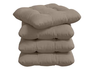 Lot de 4 coussins de siège, coussins décoratifs tissu en microfibre taupe 40 x 40 cm cf59975