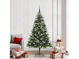 Sapin de noël - arbre de noël artificiel avec neige artificielle 300 led