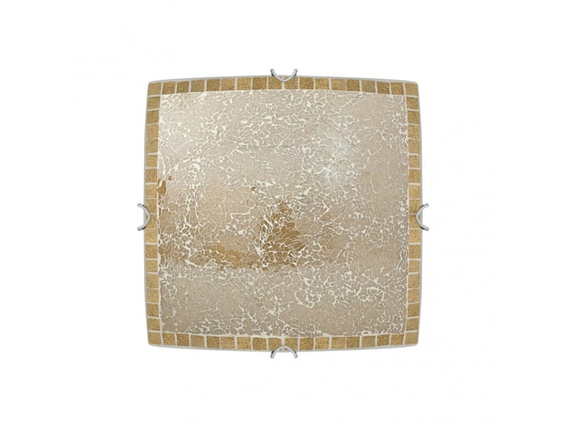 Fabrilamp tenor plafonnier carré mosaïque 2 x e27, verre ambré, 30 x 30 cm 177593143 - Conforama A