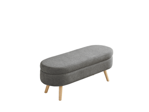 Banc de rangement 110x40x42 cm en chenille grise