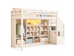 Lit mezzanine 90x200 cm MEUBLIV coloris blanc