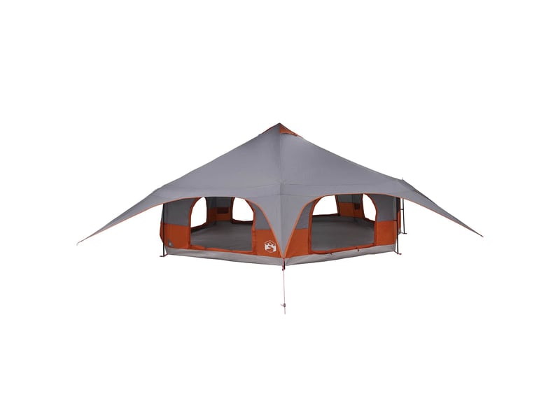 Tente de camping, tente familiale 18 personne gris et orange - Conforama A