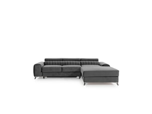 Canapé d'angle droit gris foncé convertible 3 places jayson avec couchage