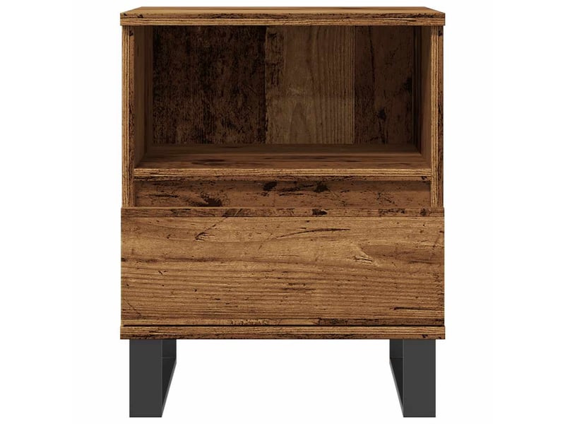  Lot de 2 tables de chevet - cabinet de chevet - table de nuit vieux bois 40x35x50 cm bois d’ingénierie  - Conforama C