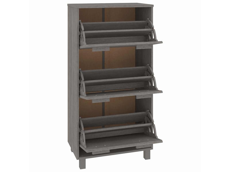  Meuble à chaussure, armoire à chaussures hamar gris clair 59,5x35x117 cm pin massif  - Conforama D
