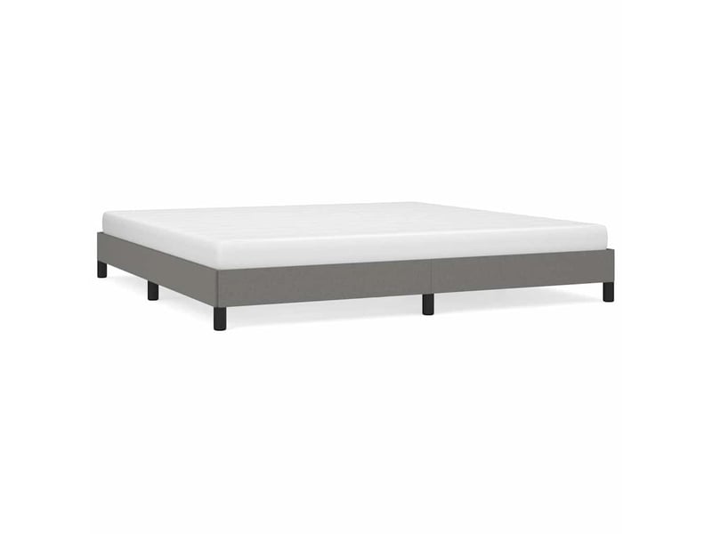  Lit double- lit adulte -  cadre de lit sans matelas gris foncé 200x200 cm tissu  - Conforama A