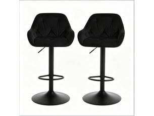 tabouret de bar assise réglable en hauteur MAISENTIEL - noir hauteur d'assise 62 cm vendu Par paire