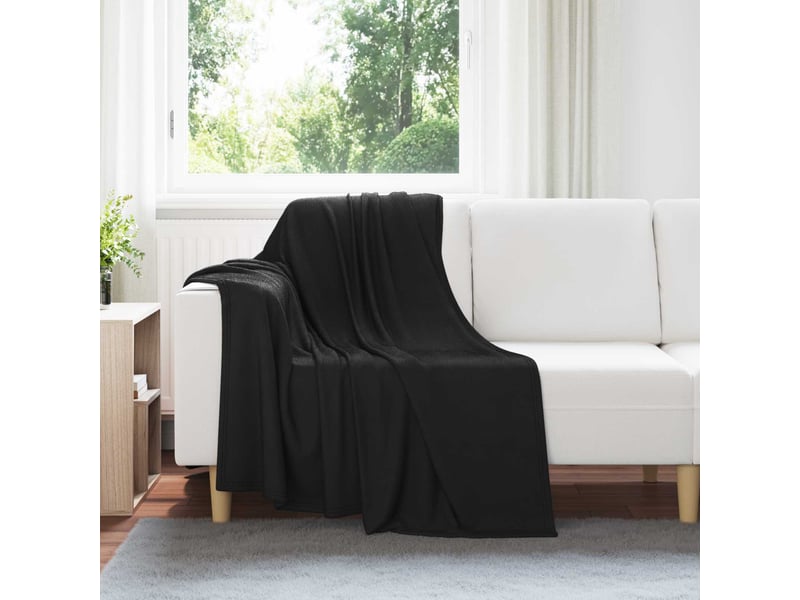 Plaid canapé noir 170x130 cm 0.33 kg polaire  - Conforama B