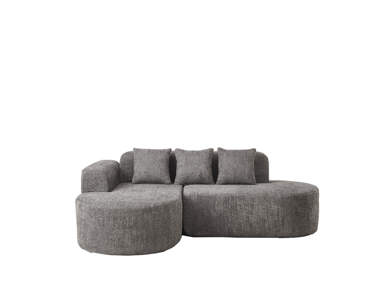  Canapé d'angle 3 places méridienne gauche en chenille anthracite homvra  - Conforama A