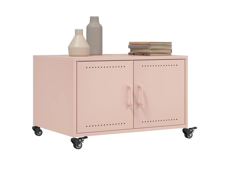  Table basse - table de salon - table à thé rose 68x50x43,5 cm acier  - Conforama E