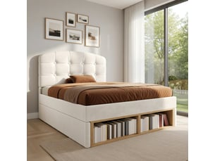 Lit simple 90x200 cm coloris beige