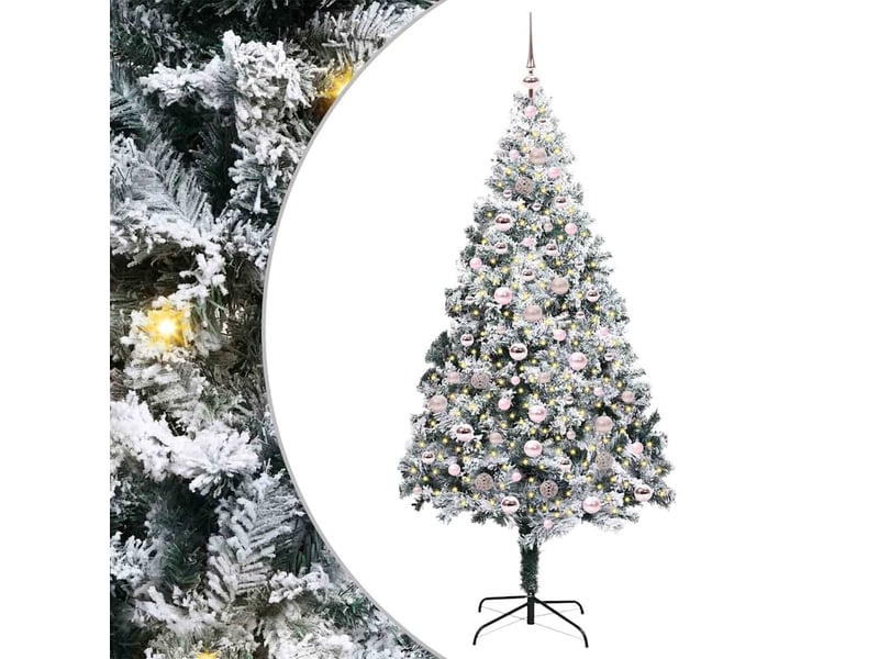  Sapin de noël artificiel, arbre de noël blanc 210 cm pvc, acier et plastique shl5332  - Conforama A