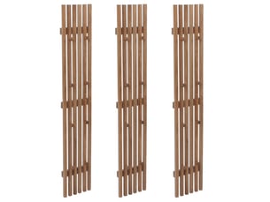 Mca lot de 3 panneaux vestiaires hwc-p56, patère murale, patère en bois, 24 crochets en bois massif, chêne