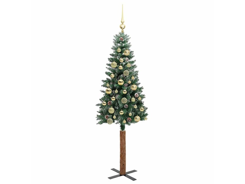  Sapin de noël - arbre de noël mince vert 150 cm pvc et bois de pin massif  - Conforama D