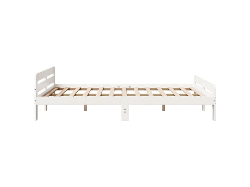  Lit double- lit adulte -  cadre de lit sans matelas blanc 140x190 cm bois de pin massif  - Conforama D