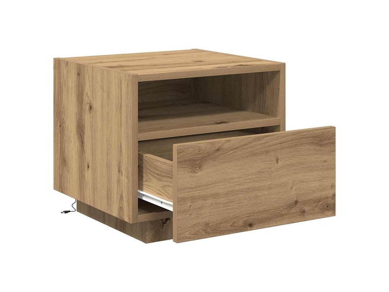 Table de chevet - cabinet de chevet - table de nuit chêne artisanal 40 x 39 x 37 cm - Conforama D