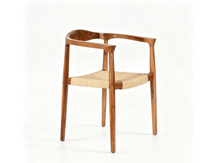 Chaise de salle à manger dkd home decor naturelle marron blanc teck rotin 59 x 55 x 78 cm