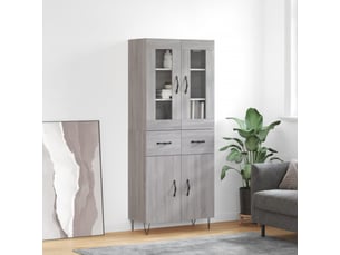 Buffet haut - bahut - meuble de rangement sonoma gris 69,5x34x180 cm bois d'ingénierie