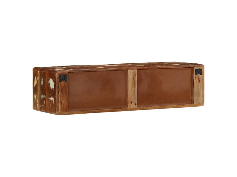  Meuble tv - banc tv - meuble de rangement mural 100x32x25 cm bois massif de récupération  - Conforama D