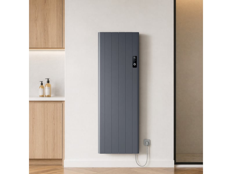  Emke radiateur électrique à convection 2000w, panneau chauffant mural en aluminium 160x54,5cm, thermostat wifi, anthracite  - Conforama B