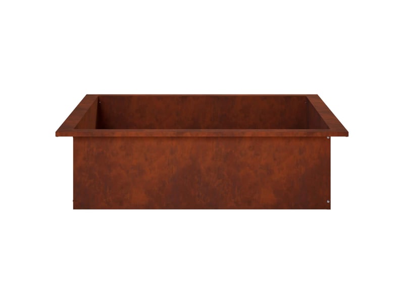 Anneau de foyer extérieur, anneau de braséro rouillé 90x90x25 cm acier patiné shl33954 - Conforama E