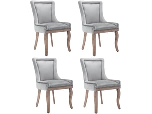 Lot de 4 chaises de salle à manger 55x61x91 cm velours gris