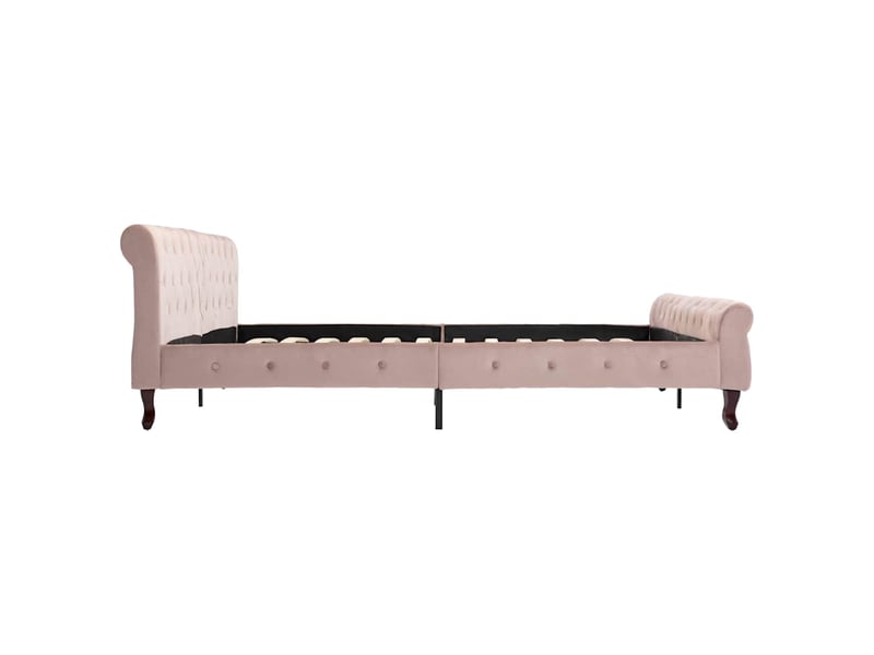  Lit double- lit adulte -  cadre de lit sans matelas rose velours 200x200 cm  - Conforama C