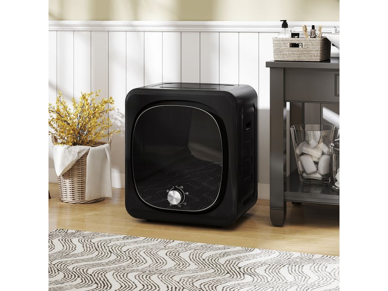  Sèche linge à évacuation électrique 800 w 2,5 kg avec 5 modes de séchage, charge frontale, cuve en acier inoxydable  - Conforama D
