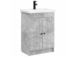 Ensemble de mobilier de salle de bain gris béton shl4696