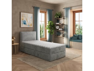 Lit avec rangement 80x200 cm <strong>MASSENO</strong> <strong></strong> coloris gris
