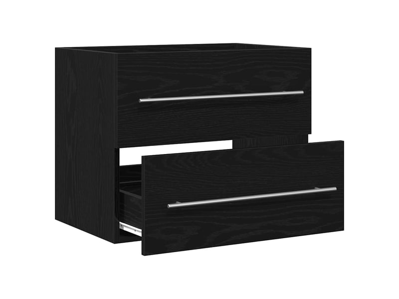  Meuble sous lavabo de salle de bain chêne noir 60x38,5x48 cm cf64847  - Conforama D