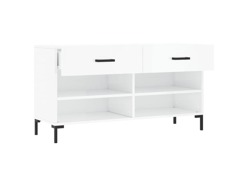  Banc à chaussures blanc brillant 102x35x55 cm bois d'ingénierie shl9588  - Conforama E