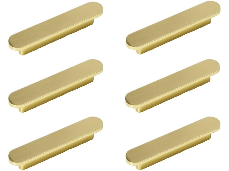  Ensemble de 6 tirants dorés pour armoire de cuisine, laiton brossé, distance entre les centres de 96 mm  - Conforama A